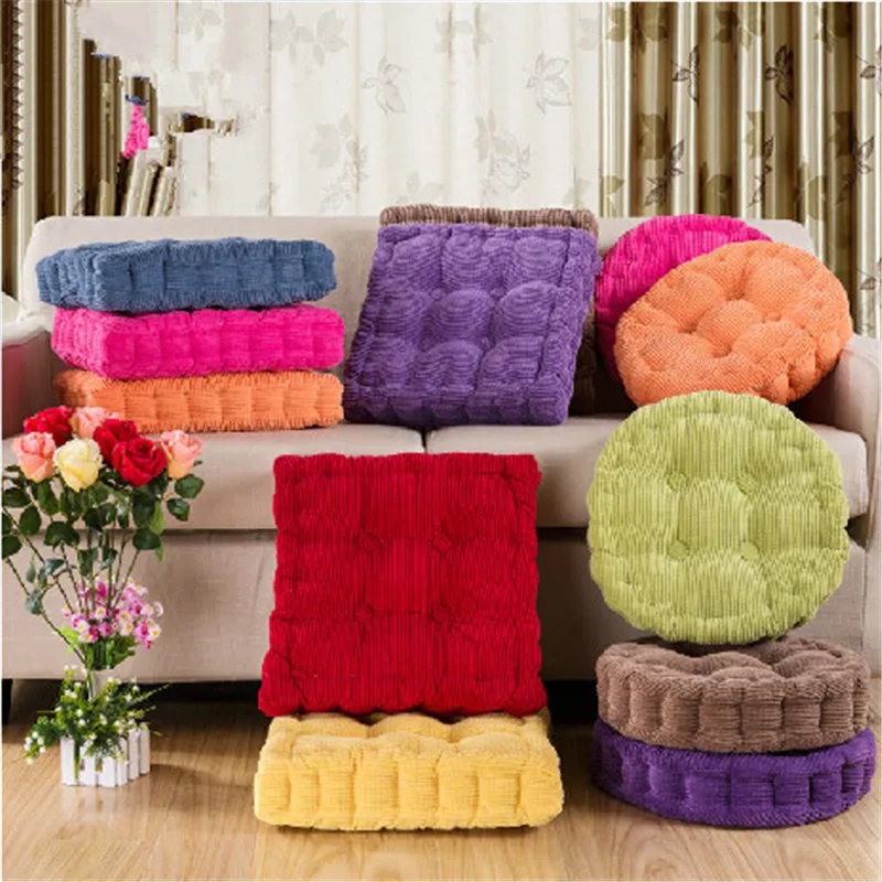 Hot 1pcs 40x40cm Round And Square Soft Warm Thickened Corduroy Seat Chair Cushions Mat Pads For Chair Couch Floor Free Shipping Hot 1pcs 40x40cm Round And Square Soft Warm Thickened Corduroy Seat Chair Cushions Mat Pads For Chair Couch Floor Free Shipping
