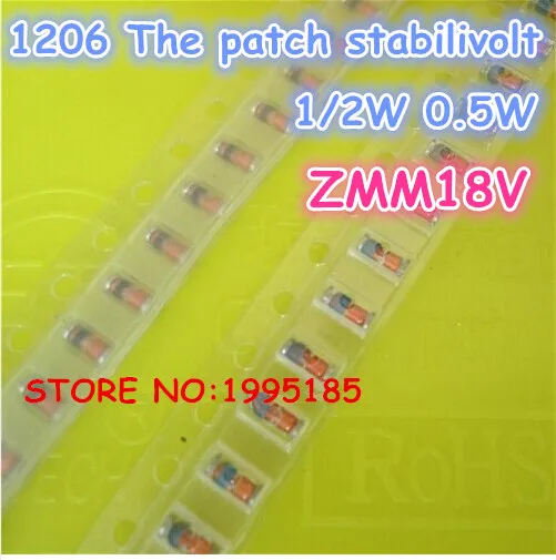 100 шт./лот ZMM18V LL 34 1/2 Вт 1206 SMD 0 5 Кремниевые планарные зенерные диоды|smd 0.5w|smd 1206lot lot |