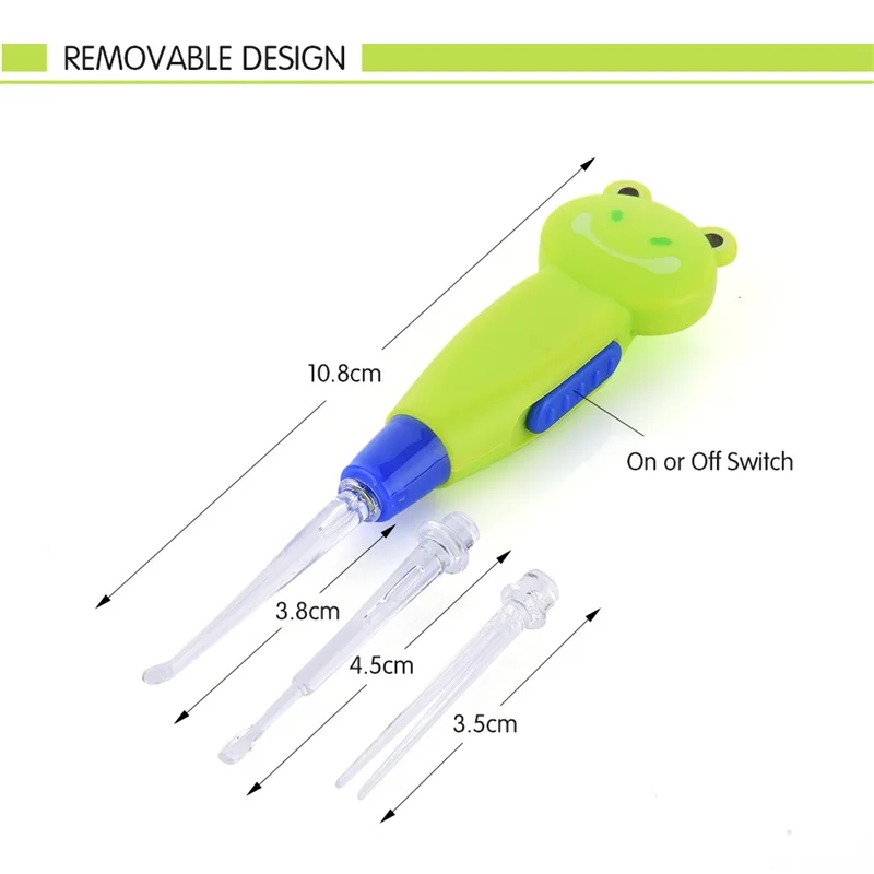 Свет светодио дный Dig вспышкой уха 3x уха-выбор ухо шприц baby care Ложка уха Ушная сера ложка копания световой копать