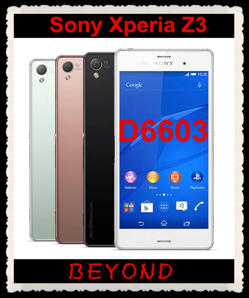 

Sony Xperia Z3 D6603 Original Unlocked GSM 4G LTE Android Quad Core RAM 3GB ROM 16GB 5.2" 20.7MP 3100mAh