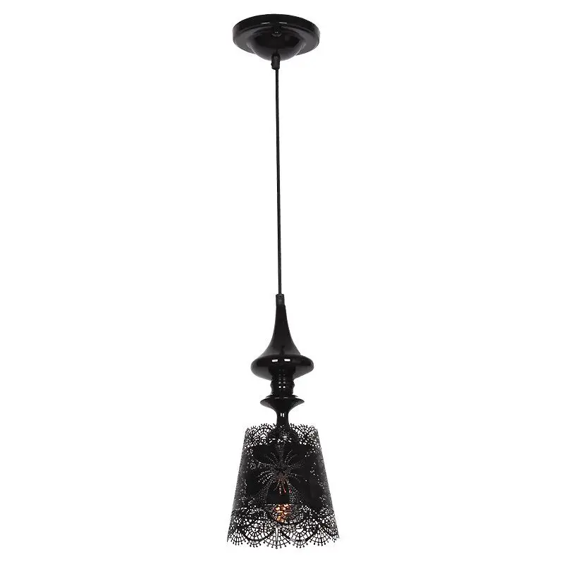 

Painted Iron Lace Hollow Out Corridor Pendant Lights Fashion Restaurant Hanging Lamp Bar Cafe Kitchen Pendant Light