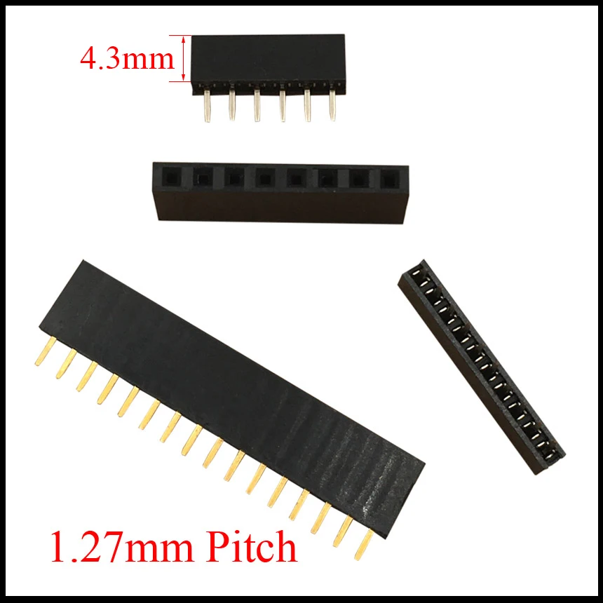 

1*40 1x40 1*50 1x50 Pin 40P 50P 1.27mm Pitch Space 4.3mm Height Female Connector Single Row Straight Pin Header Strip