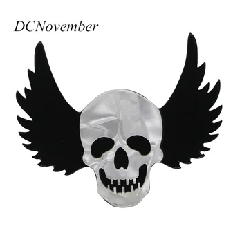 

Hallowmas skull Brooch Vintage Skeleton Brooches For Women Men Halloween Skull Wings Handmade Brooch Pin