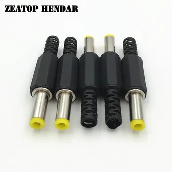 

500Pcs 2.1 x 5.5 x 14 / 2.5 x 5.5 x 14 MM DC Power Male Plug Adapter DC Outlet Socket Jack Yellow Head Plastic Handle Connector