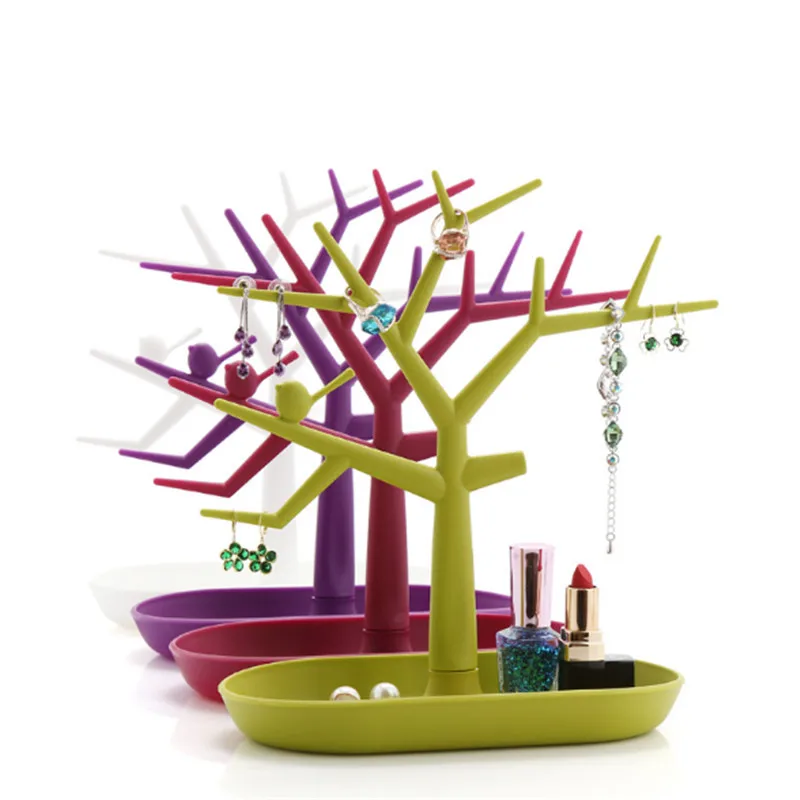 

Colorful Tree Jewelry Display Rack Earring Ring Pendant Holder Hanger Cosmetic Makeup Organizer Folding Racks for Jewelry 4color