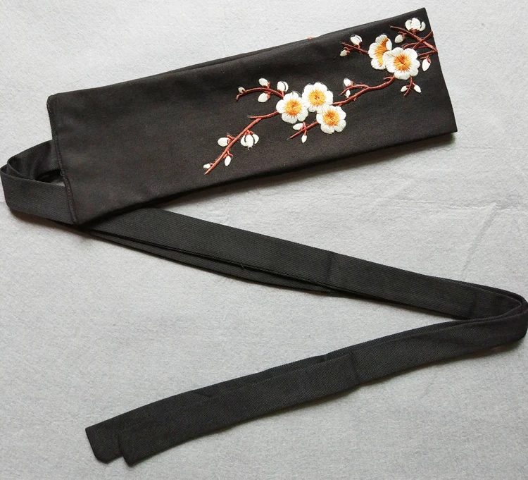 Атласный вышитый пояс для платья вентилятор Цветы Вышивка Широкий Obi пояс для талии корсет галстук пояс для кимоно замечательный
