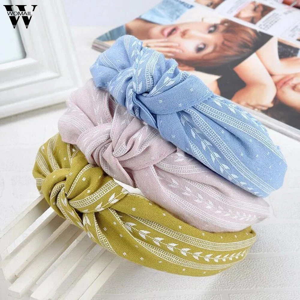 

Turban Elastic Hair Accessories Bow Knot Hairband Women Wrap Plaid Knot Hoop Simple Sweet Girls Hair Headband Girls Striped