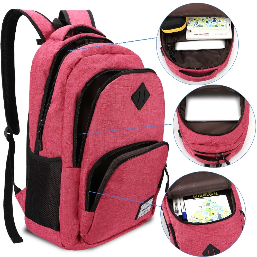 Unisex School Bag Multifunction USB charging Men 15inch Laptop Backpacks For Teenager Fashion Men and Women Travel backpack (20)