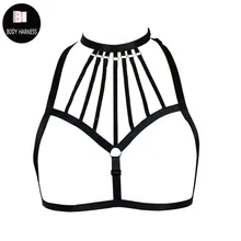Тела жгут Сексуальное белье, женское нижнее укороченный топ Жгут Бюстгальтер фетиш одежда портупея бюстгальтер гот, Харадзюку рейв Косплэй страховочная система