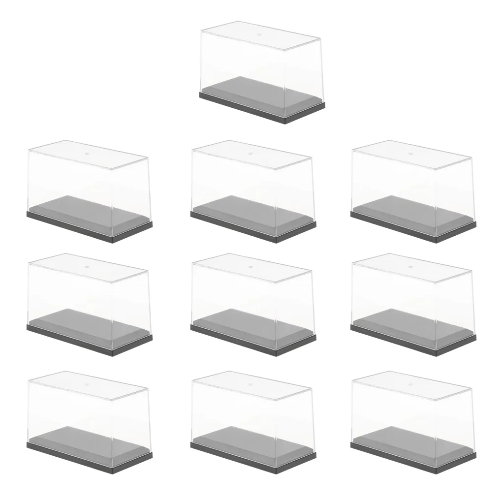 

10 PCS 10x5x6cm Acrylic Model Display Case Kit Anti-Dust Protection Display Box For Figures Models or Other Toys