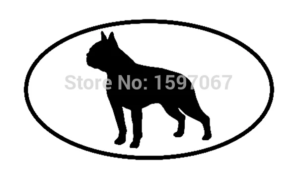 Boston Terrier Dog Breed Shape Oval Sticker For Car Window