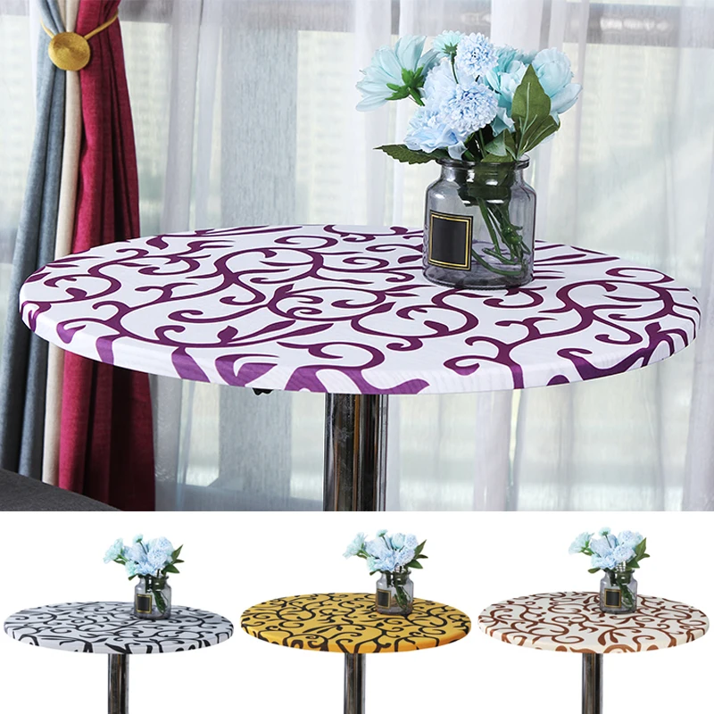 

Modern Round Table Cover Stretch Tablecloths Fashion Style Home Decorative Elastic Wedding Party Table Cloth Tight Fit Fitted