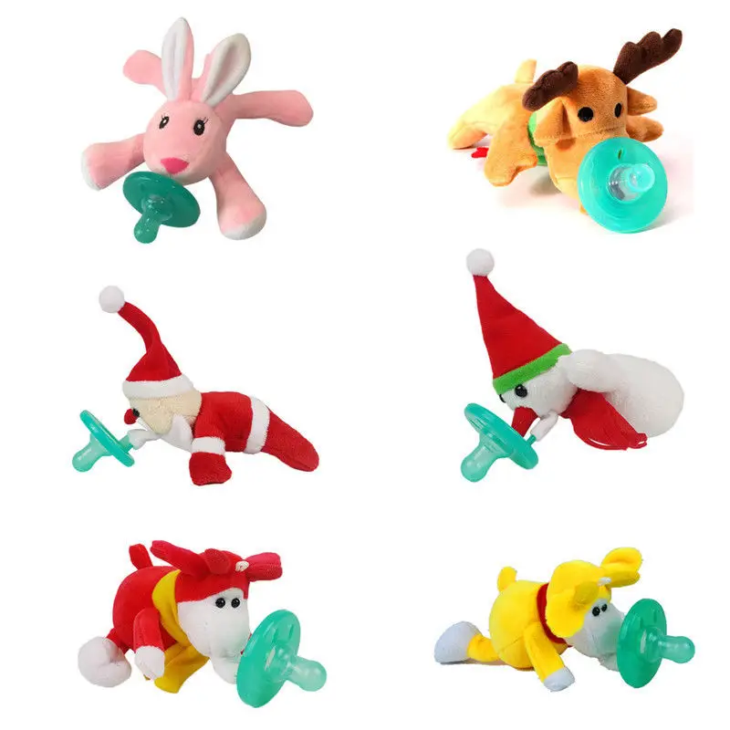 

1Pcs Newborn Baby Boys Girl Cartoon Nipple Pacifier Toys Cute Infant Silicone Feeding Nipple Pacifiers Baby Animal Cuddly Plush