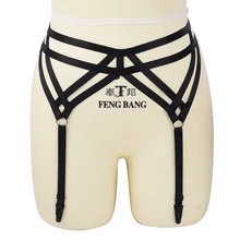 Нижнее бельё для девочек Готический сексуальный пояс подвязки средства ухода за кожей портупея фетиш одежда боди, эротическое белье Для женщин подвязки черный