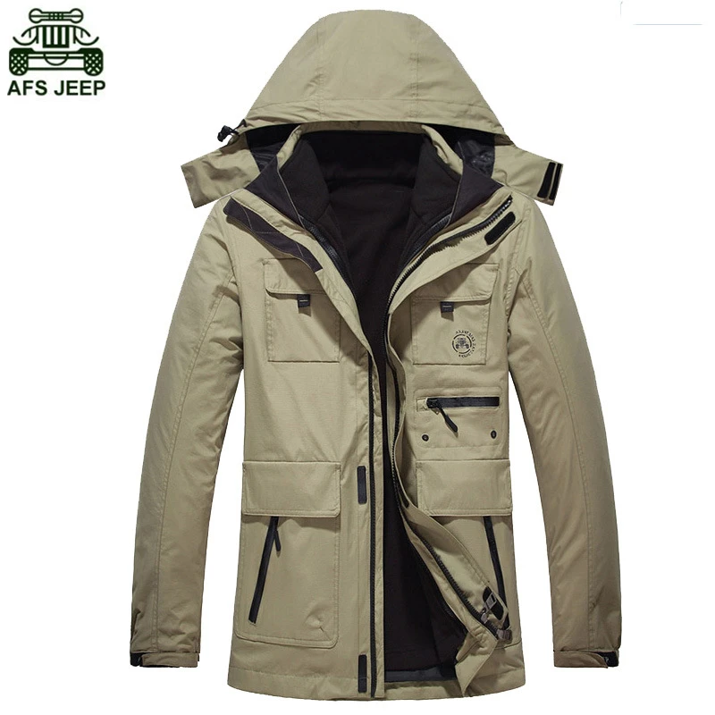 AFS JEEP Brand Outdoor Camping Fishing Hiking Clothing Fleece Jacket Hunting Clothes Winter Coat Men Waterproof Windstopper 2017 new brand men soft shell clothing warm polar fleece outdoor fishing cardigan jacket autumn winter man fishing shirt coat red