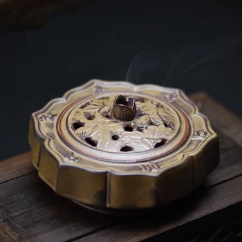 

PINNY New Design Lotus Ceramic Incense Burners High Quality Vintage Coil Censer Gifts And Crafts Home Decorations Incense Holder