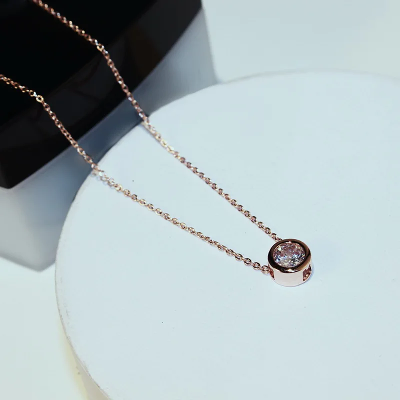 بسيط روز الزركون المختنق قلادة النساء Bijoux الكلاسيكية مجوهرات الأزياء الجملة لطيف هدية|fashion choker|choker fashion necklaceschoker necklace - AliExpress