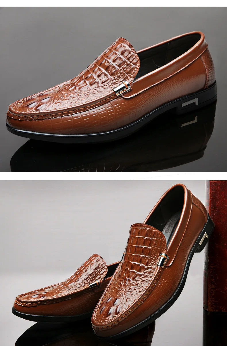 luxury brand men leather casual shoes