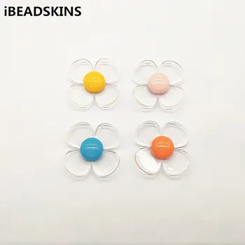 

New arrival! 33mm 50pcs/lot acrylic Flat flower-shape for Hair accessories,Earring parts Jewelry Findings making