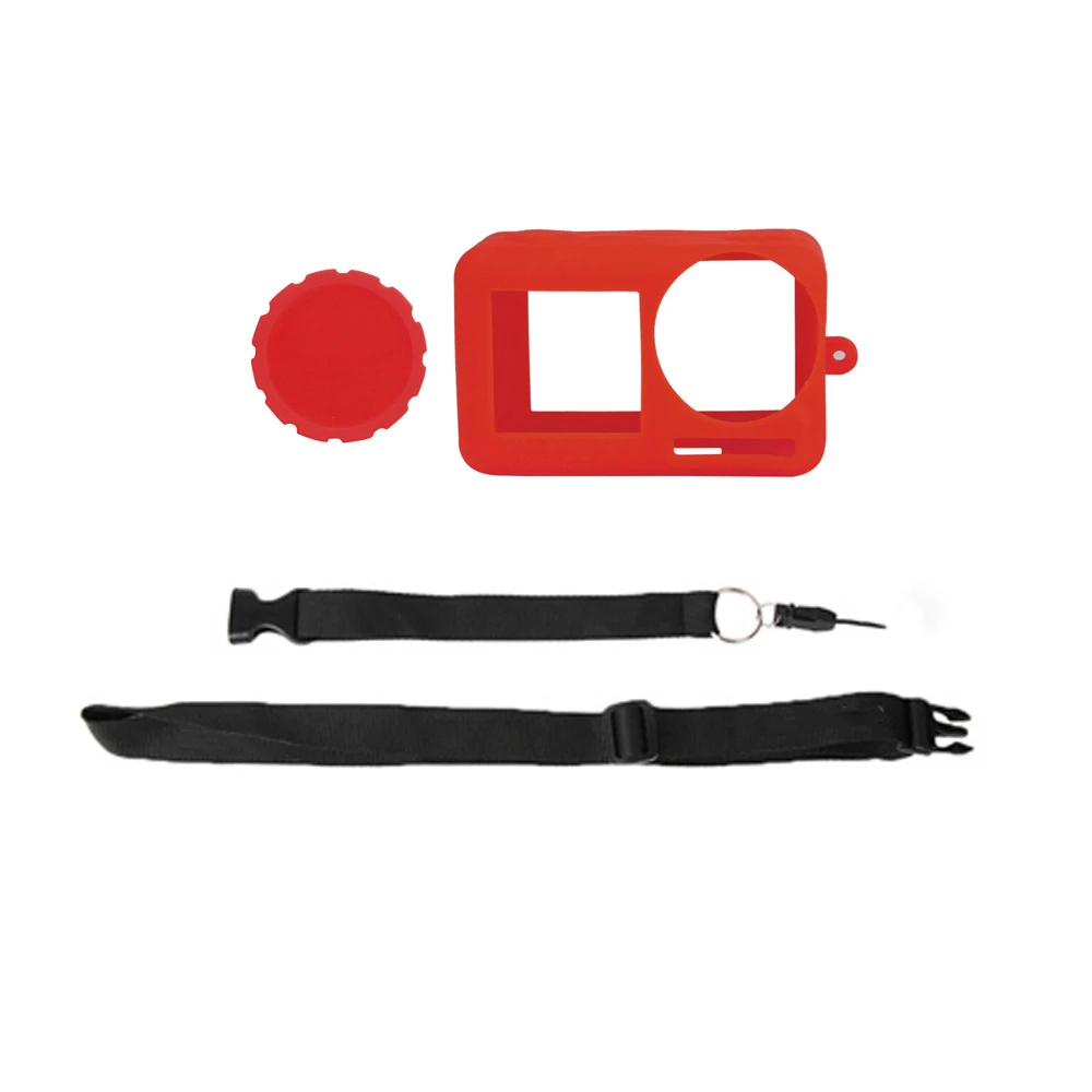 Силиконовый защитный чехол и крышка объектива шейный ремень Слинг для DJI Osmo Action Sport camera кожаная накладка набор аксессуаров