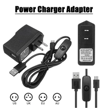 5 в 2.5A ЕС штекер Micro USB адаптер зарядного устройства с переключателем кабель для Raspberry Pi 3