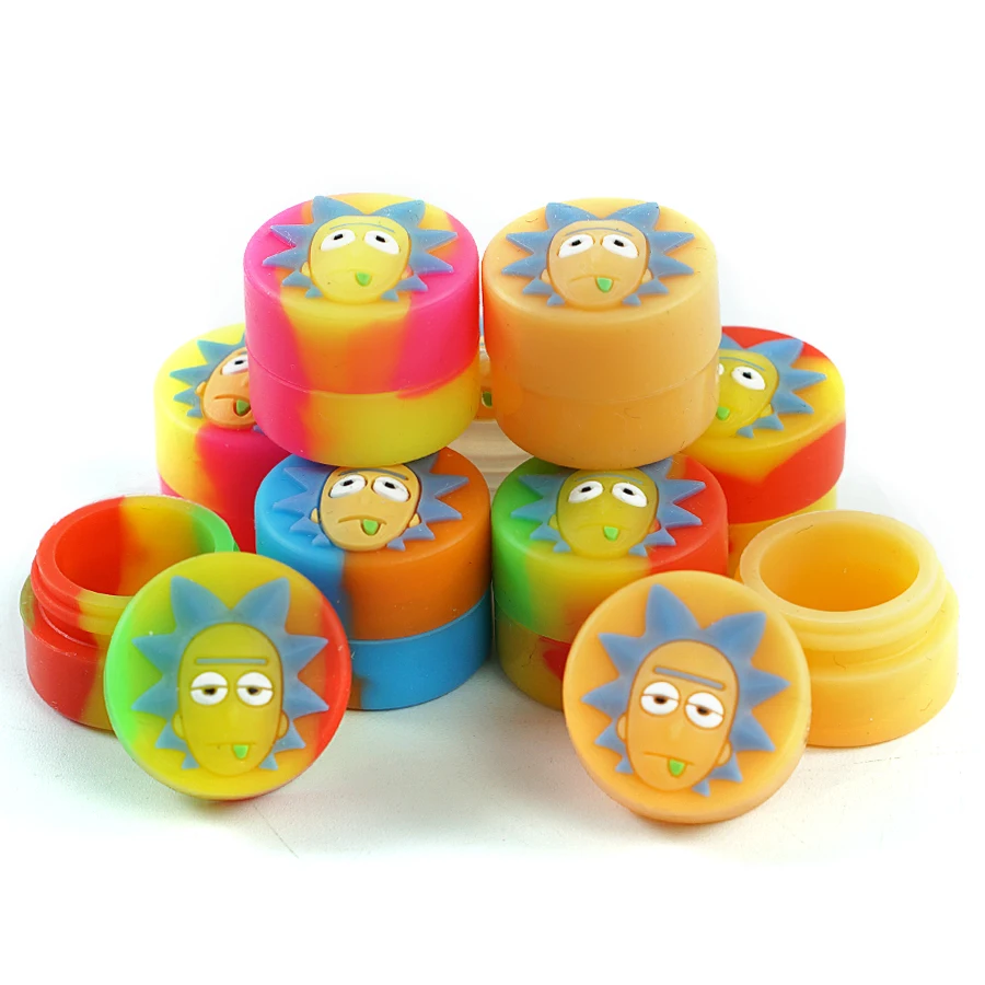 

100pcs silicone Wax Container 2ml Silicone storage oil Jars Concentrate Case for vaporizer vape Electronic cigarette