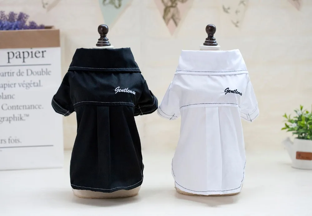 

Pet clothing clothes 2018 spring and summer new Teddy bear puppy 18 black and white Japanese shirt