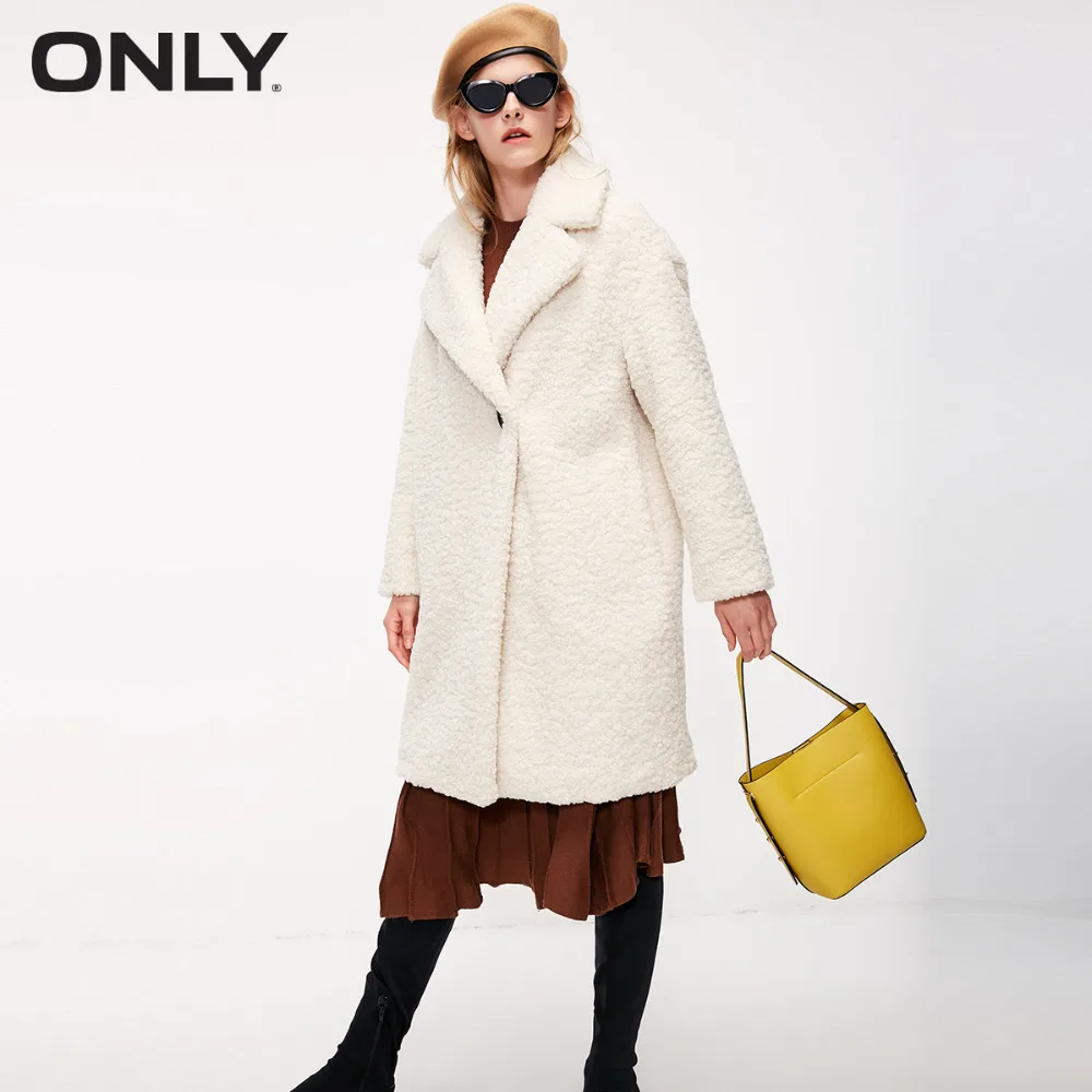Skup Tylko damski zimowy nowy kaszmir jagnięcy Teddy hair jednoprzyciskowy bawełniany płaszcz kurtka boczne kieszenie z guzikami wzorem jednoprzyciskowym | 118322512