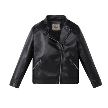 

Children's Leather Jackets boys Faux leather Jackets Kids motorcycle clothing Girls Fashion Spring Autumn Coats