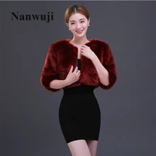 Элегантное платье с длинными рукавами в розницу теплое пальто с искусственным мехом для маленьких белый/красный детское свадебное болеро Обёрточная бумага шаль Свадебный жакет шубка аксессуары