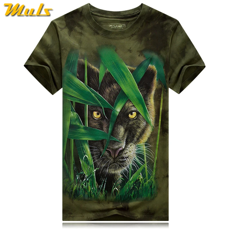

2017 Spring New 3D print T shirts men cotton short mens Tshirts quick dry leopard pattern men's T-shirts S M L XL XXL 11 Colors