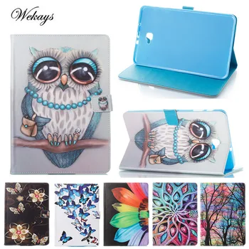 

Wekays For Samsung Tab A 6 10.1 Cartoon Owl Leather Case For Samsung Galaxy Tab A 2016 A6 10.1 T585 T580 T580N Tablet Cover Case