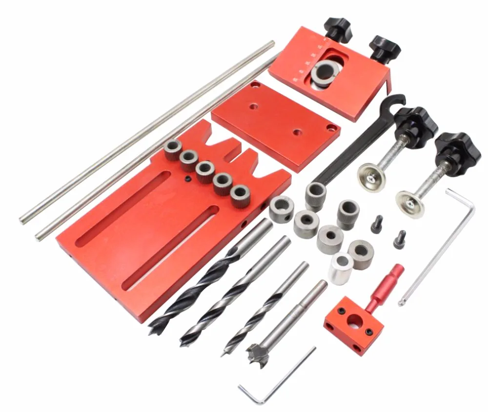 Dowelling Jig for Furniture Fast Connecting Cam Fitting 3 In 1 Woodworking Drill Guide Kit Locator