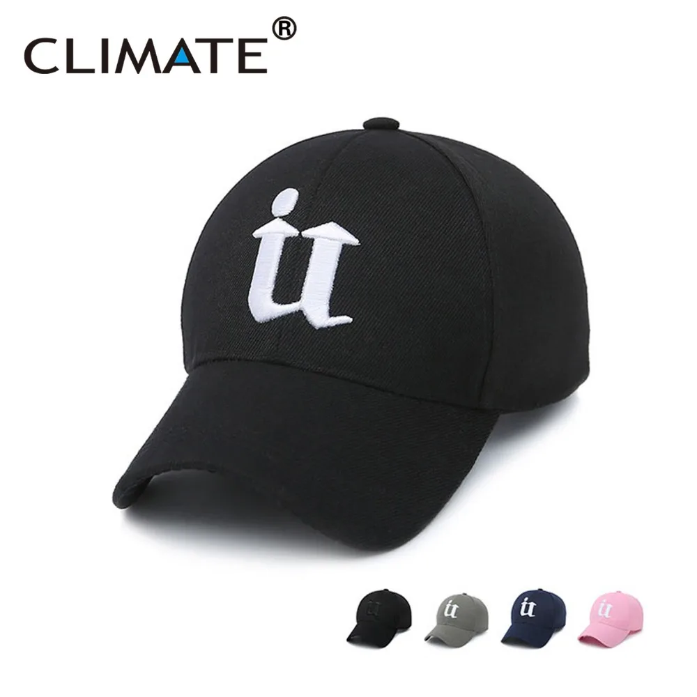 

CLIMATE Men Cool 3D U IT Logo Black Baseball Caps Sport Striking Nice Cap Unisex Adjustable Pink Navy 3D Logo Hats For Men Women