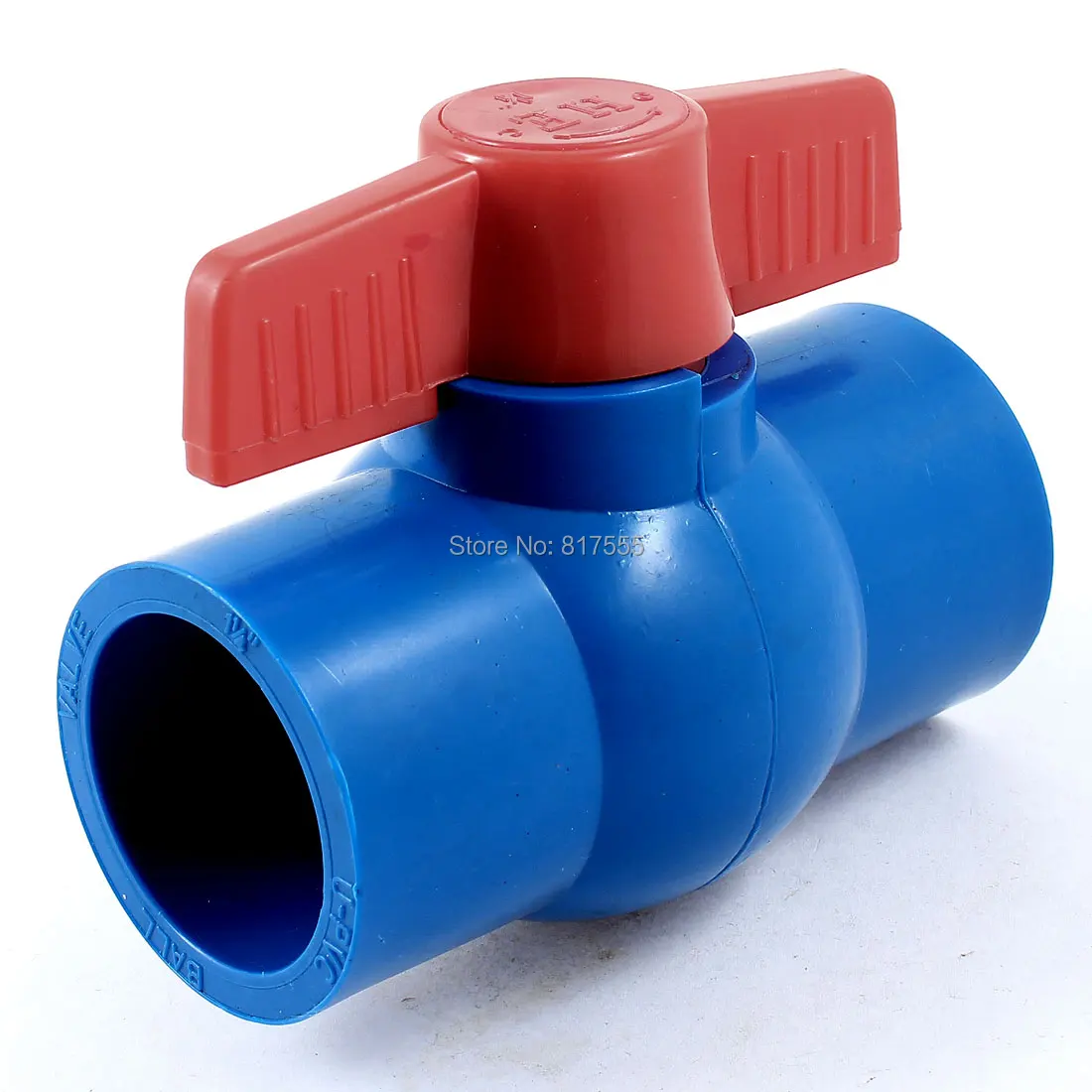 

Plumbing 40mm x 40mm Slip Ends Full Port PVC Ball Valve Blue Red