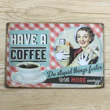 Горячая "кофе" металлические знаки Ретро Дом Ресторан Бар Виски плакат с металлической росписью смешанный заказ 20*30 см