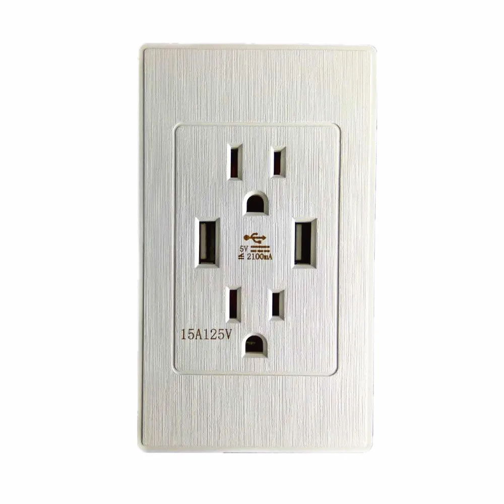 Розетка настенная с двумя USB портами и защитой от взлома|Электрические розетки| |