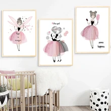 

TEMPEST Pink Girls Bedroom Canvas Art Paintings Nordic Minimalism Waterproof Prints and Posters Wall Art Home Decor No Frame