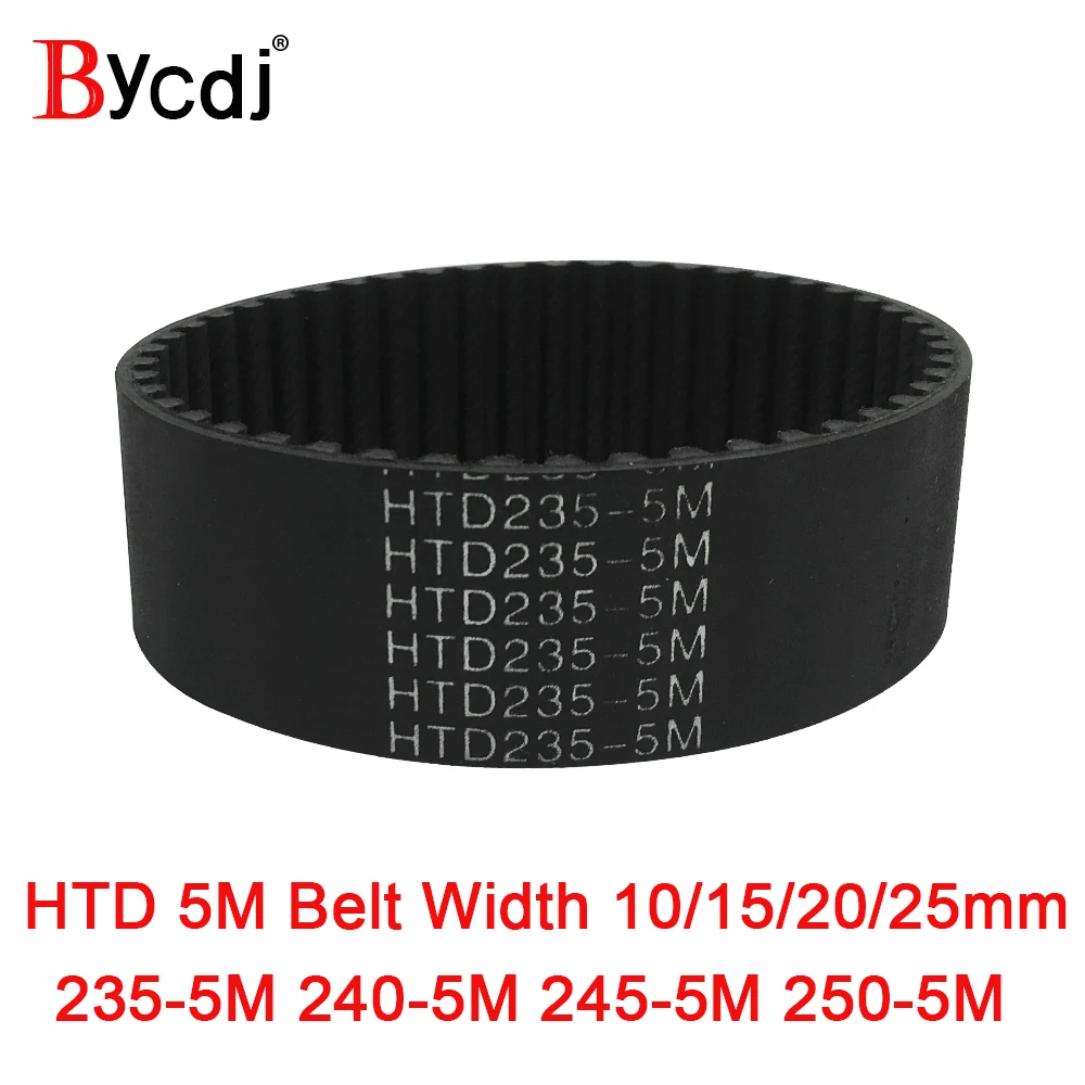 HTD5M 260-5M Timing Belt Teeth 52 Length 260mm Width 10mm 12mm 15mm 5M Belt Closed-Loop Belt Rubber 260 HTD 5M Belt Pulley (Size : Width 18mm