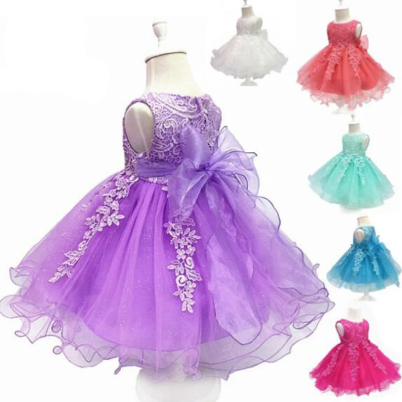 

Summer 3-10T Kids Party Dresses Baby Girl Lace Flower Dress Girls Birthday Party Wedding Dress Fashion Christmas Clothing