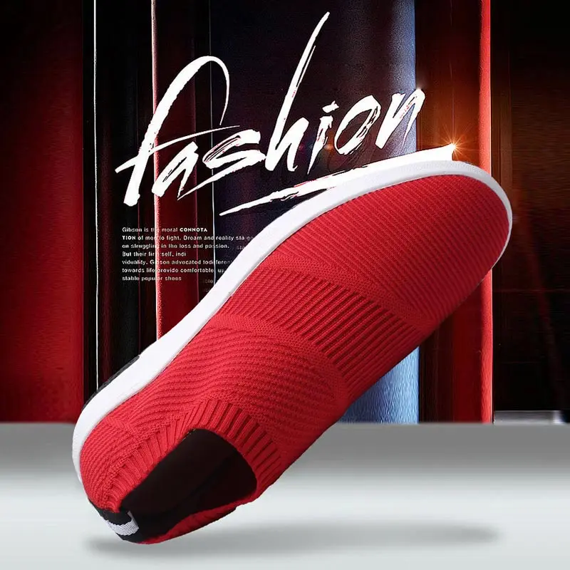 

Summer Slip-On Socks Sneakers Man Sport Shoes Men Running Shoes Sports Red Zapatos De Hombre Trainers Footwear Athletic A-201
