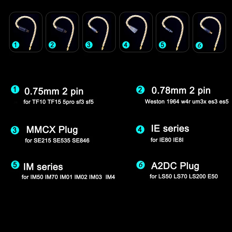 Плетеная леска с 4 нитями 5N 0 78 мм 2 pin для Уэстон UE3X UE18 W4R es5 TFZ кабель MMCX Shure SE215 SE535 A2DC