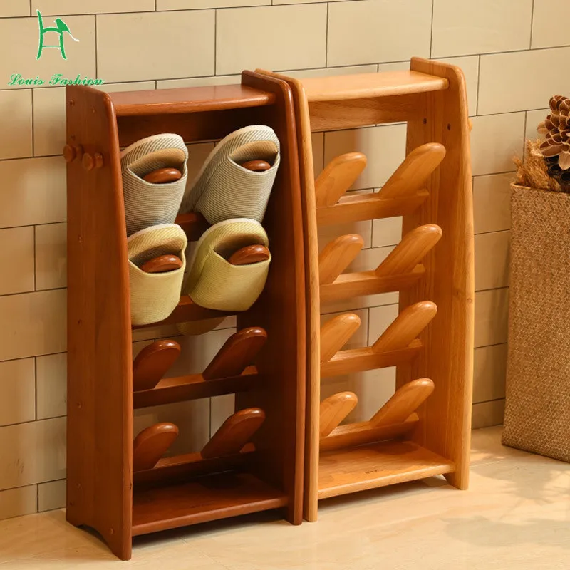 Imported wooden slippers rack storage multilayer creative wooden shoe