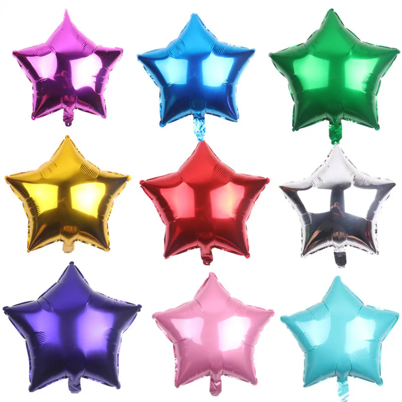 

50pcs star balloon 10 inch Inflatable Helium Balloon Aluminum Foil balloons Decor Birthday balloons Wedding globos supplies 8Z