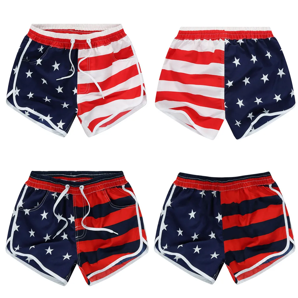

Beach American Flag Stripes Stars Print women's summer shorts high waisted shorts for women Sweatpants spodenki damskie #G10