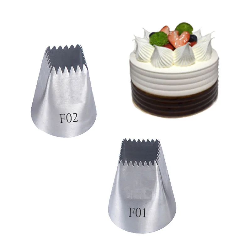 

#F01 #F02 Pastry Nozzles for Cream Confectionery Nozzle Icing Piping Nozzles for Cakes Baking Tools Accessories