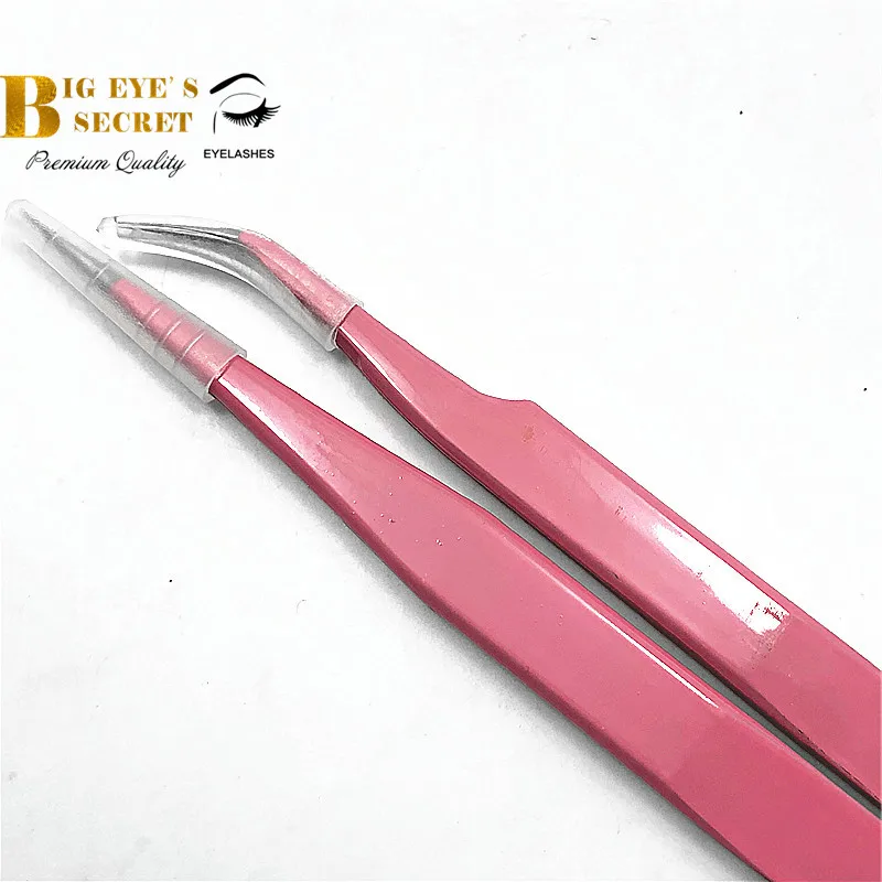 

Tweezers for Eyelash Extension 1 set rose pink portable Professional Makeup Tools Stainless Steel Eyebrow tweezers Free shipping