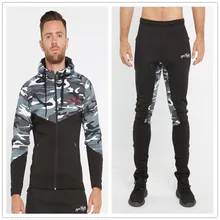 DERMSPE Spring/summer 2019 men's jogging men's 2-piece sports suit zip hoodie + pantsuit men's camouflage fashion casual suit