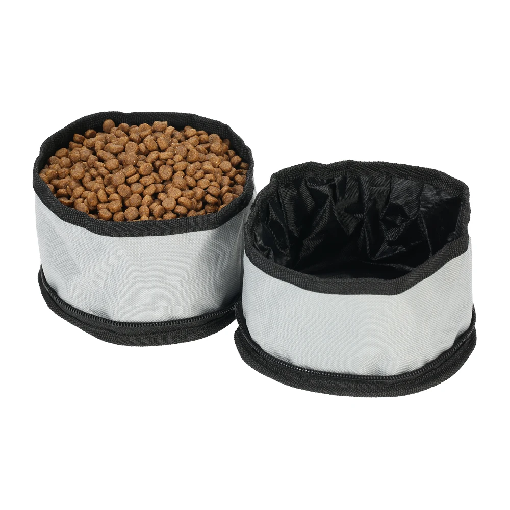 Collapsible Oxford Fabric Pet Dog Bowl Food Water Bowl Bag Feeder Container for Travel Outdoor