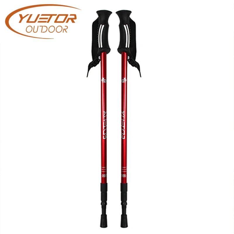 

YUETOR OUTDOOR Anti Shock Aluminum Nordic Walking Stick Telescopic Trekking Poles for Outdoor Camping Ultralight Hiking Stick